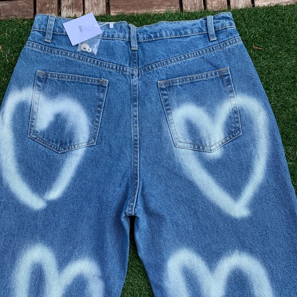 Adika heart loose denim jeans sz 32 - Picture 4 of 5